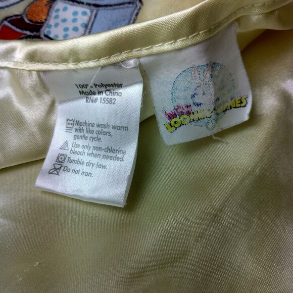 Vintage Looney Tunes Tiny Toons Sylvester And Tweety Baby Blanket Yellow Satin - Picture 13 of 14